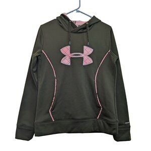 Under Armour Storm Green Pink Realtree Camo Hoodie Pullover Sweatshirt Sz Small